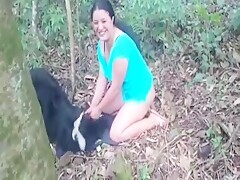 Busty babe POV fucked dog