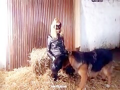 Experienced Brunette Sucks Her Dog And Pig